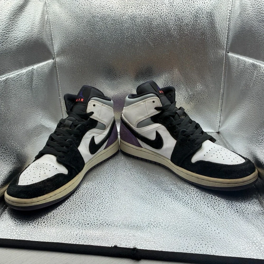 Size 8 Air Jordan‎ 1 SE Mid Top Varsity Purple White Mens Sneakers 852542-105